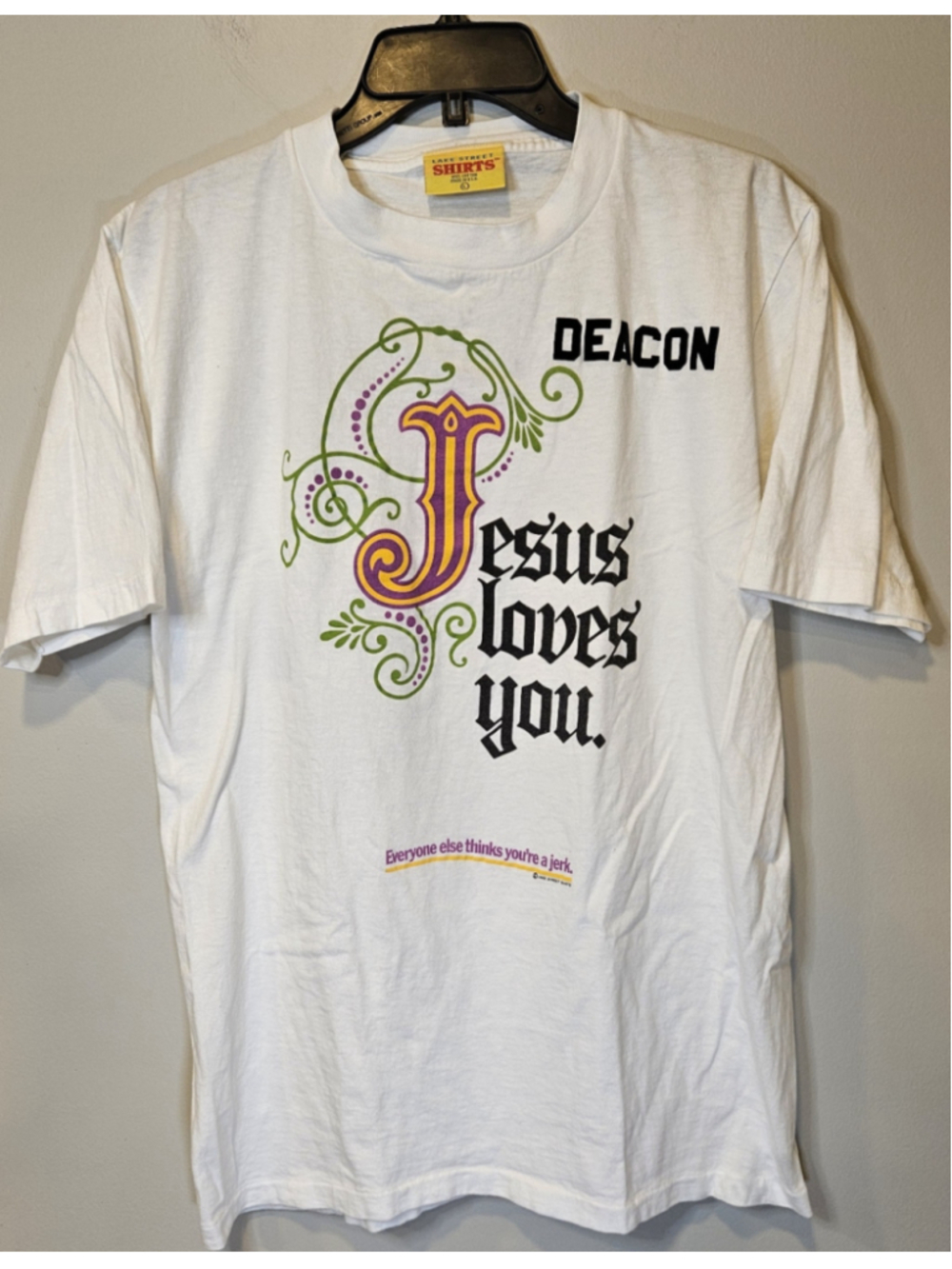 Vintage Jesus Loves You Jerk T Shirt USA Single Stitch Lake Street Large